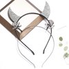 Halloween Devil Horns Headband Rhinestone Skull Head Boppers Hair Band Sparkle Crystal Skeleton Headpiece Party Cosplay Props Dress Supplies Costume Hair Accessories for Women Girls (Set 2pcs)