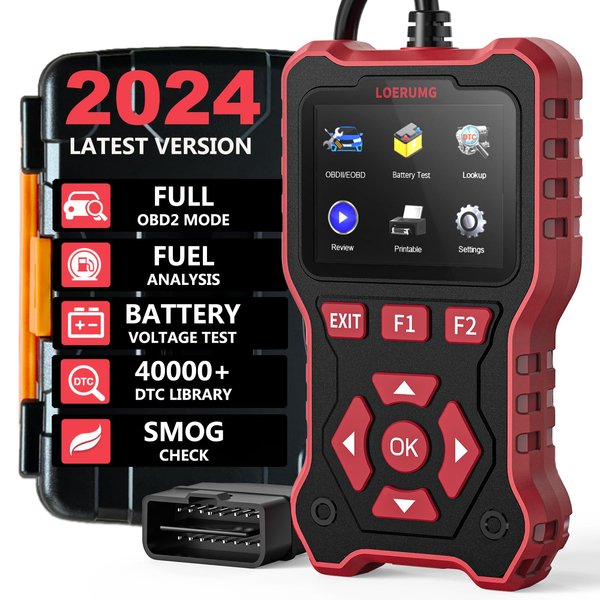 LOERUMG Professional OBD2 Scanner Diagnostic Tool Check Engine Code Reader EOBD/OBDII Scanner with Reset & I/M Readiness Auto Check Engine Enhanced Diagnostic OBD2 Scan Tool for Vehicles After 1996.