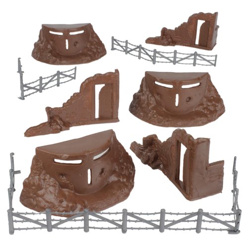 BMC Classic Marx Axis Ambush - 14pc Brown Plastic Army Men Playset Accessories