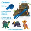 MindWare Dinosaur Color Splash Water Park Bathtub Playset - Interactive Bath Toys with Color Changing Dinosaur Figures - Gift for 3 Year Olds and Up
