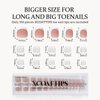 btartboxnails XCOATTIPS Toe Nail Tips - Fit for Big & Long Toenail French Tip Press On Toenails, Brown Soft Gel Toe Press On Nails, 150pcs Soak Off Fake Toe Nails Extensions