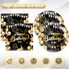 41Pcs Black and Gold Birthday Decorations,Happy Birthday Party Supplies Disposable Tableware Set Black Gold Birthday Paper Plates Napkins Tablecloth丨Happy Birthday Decorations for Men Women,Serve 20
