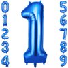 OFFCUP Number 1 Balloons 40 Inch, Navy Blue 1th Birthday Decoration Balloon Foil Helium Balloons, Big Jumbo Number Balloon Celebration Party Supplies for Baby Girls Boys Toddlers(Blue)