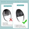 HH FASHION Clip in Bangs - 100% Human Hair Bangs Clip in Hair Extensions Dark Brown Wispy Bangs, Clip on Air Curtain Bangs Fringe With Temples Hairpieces Curved Bangs For Women Daily Wear