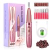 LEDSUUEI Cordless Electric Nail Drill: 30000RPM Professional Electric Nail File for Acrylic Polish Gel Nails Removal Rechargeable Nail Dril with Nail Drill Bits Sanding Bands(Rose Gold)