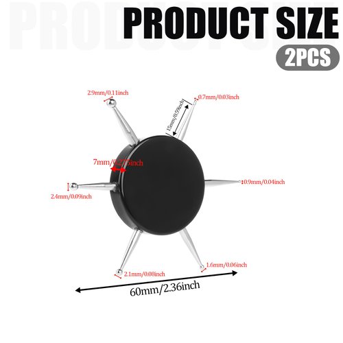 2Pcs Circular Dotting Tools, 6 In 1 Nail Dotting Pen, Disc Nail Dotting Tool, Stainless Steel Nail Dot Painting Tool for Embossing Tracing Manicure, Professional Nail Salon or Home Use