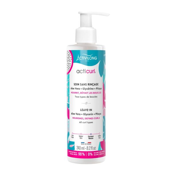Activilong Acticurl Leave-In Cream – Nourish, Define, and Protect Your Curls with Ease! – Infused with Dragon Fruit/Pitaya and Aloe Vera – Frizz Control for All Curl Types – 240 ml.