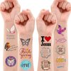 20 Sheets Christian Religious Temporary Tattoos Stickers 300Pcs Bible Verse Tattoos for Party Favors Decorations Supplies Motivational Scripture Faith Sunday School Prizes Gifts Rewards