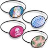 Silk Eye Patch for Adults Kids Adjustable Eye Patch 4 Pieces Lazy Eye Patches with Elastic Strap Single Right or Left Pirate Eye Patch Soft Silky Eyepatch with Unicorn Skull Leaves Wave Pattern