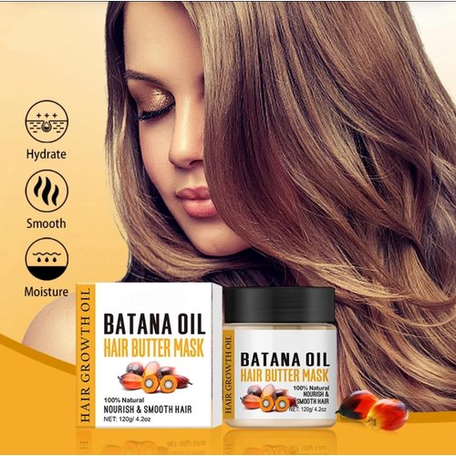 100% Batana Oil from Honduras as Hair Mask, Scalp Treatment for Growth & Anti-Hair Loss: Repairs Damaged Hair & Skin - 4.2 oz (120g)