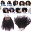 Afro Kinky Curly Lace Closure Human Hair 4"x4"Size Free Part Top Full Frontal Closure Piece with Baby Hair Remy Hair Extension 08"inch