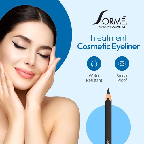 Sorme Treatment Cosmetics Smearproof Eyeliner 0.16oz | Long Lasting Black Brown Waterproof Eyeliner Pencil | Smudge-Proof Waterline Eyeliner | Cruelty-Free and Gentle Pencil Eyeliner