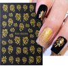 Gold Firework Nail Art Stickers Glitter Firework Nail Decals Shining Bronzing Gold Sliver Design Self-Adhesive Nail Art Supplies New Year Nail Stickers for Women Nail Decorations