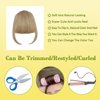 Savasana Clip on Wispy Bangs-Real Human Hair Clip in Bangs Hairpieces Fake Air Bangs Fringe with Temples Bangs Hair Extensions (Wispy Bangs, Ash Blonde)