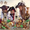 IMCUAMK 2 Styles Pirate Island Building Block Set - 833PCS Transforming Pirate Wharf & Ship, STEM Bricks Kit for Kids Ages 6-12+, Creative Toy with Treasure Chest