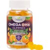 Omega 3 Fish Oil Gummies - Triple Strength Omega 3 Fish Oil Gummy Vitamins with High Absorption EPA & DHA Fatty Acids, Burpless Fish Oil Supplement, Nature's Heart Health, Orange Flavor - 60 Gummies