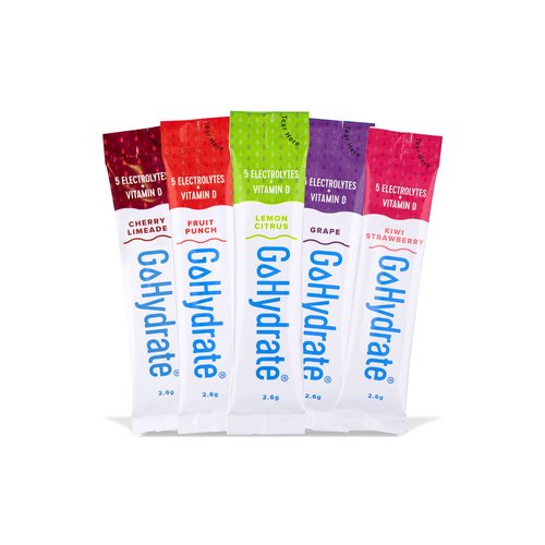 GoHydrate Electrolyte Drink Mix - A Naturally Flavored, Sugar Free, Hydration Powder (Mixed, 10)