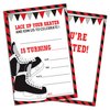 Hockey Style Fill-In Birthday Invites(4"x6"), Skates Birthday Invitations with Envelopes(20-Pack), Birthday Party Supplies for Boys & Girls, Teen, Kids-A05