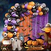 AIBIIN 153pcs Halloween Party Balloons Halloween Balloon Arch Garland Kit Black Orange Purple Confetti Balloons Orange Purple Foil Fringe Curtain Halloween Birthday Baby Shower Party Balloons Supplies