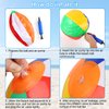 6 Pack Beach Balls, 10 Inch Beach Balls for Kids, Rainbow Color Pool Toys Pool Balls for Swimming Pool, Beach Toys Inflatable Ball for Summer Parties and Water Games