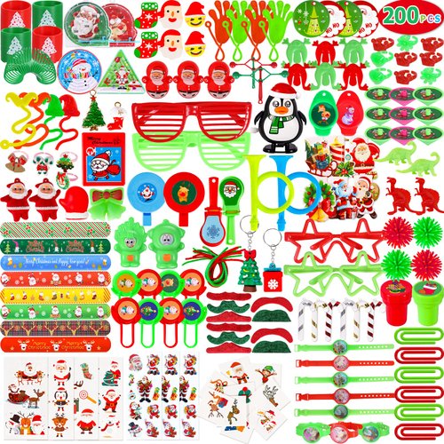 200Pcs Christmas Party Favors Assortment Toys for Kids Stocking Stuffers Birthday Party Gifts Car...