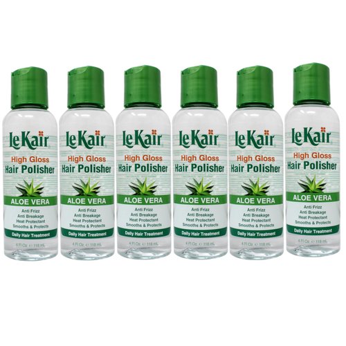 LeKair High Gloss Hair Polisher with Aloe Vera, Anti Frizz, Anti Breakage, Heat Protectant, Smooths & Protects Daily Hair Treatment 4 fl. Oz - 6 Pack