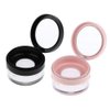 AKOAK 2 Pcs Capacity 20 ml(0.67 oz) Empty Reusable Plastic Loose Powder Compact Container DIY Makeup Powder Case with Sponge Powder Puff,Mirror and Elasticated Net Sifter (Small mesh face)