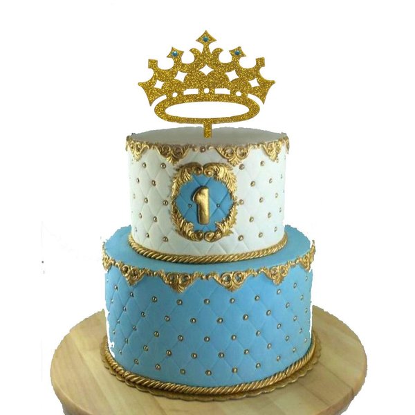 [USA-SALES] Prince Crown Cake Topper, Boy Birthday King, First Birthday, It's A Boy Baby Shower Cake Topper, Gender Reveal Party Decoration, by Usa-Sales Seller