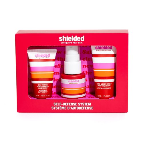 Shielded Self-Defense System: Face The Day Purifying Mist, Self Defense Moisturizer, & Hand & Body Shield Purifying Lotion, 3-Piece Set