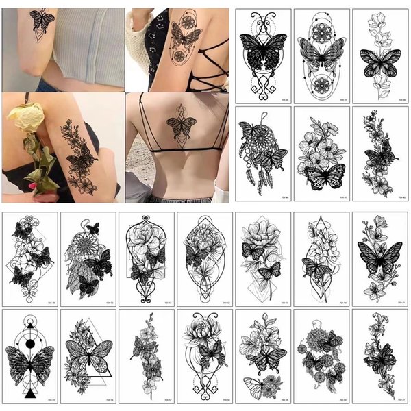 TORMEN 30 Sheets Temporary Tattoos, Butterfly Style Temporary Tattoos– Waterproof, Realistic & Long-Lasting Fake Tattoos for Kids, Adults, Parties & Festivals (Butterfly Style-C)