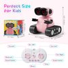 SGILE Remote Control Robot Toys with Music and Led Emojis Eyes, Auto-Demonstration, RC Rechargeable Emo Robots for Kids Age 3 4 5 6 7 Year Old Girls and Boys Gift Pink