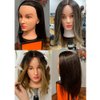 Hairingrid Mannequin Head 20"-22" 100% Human Hair Hairdresser Cosmetology Mannequin Manikin Training Head Hair and Free Clamp Holder (1907LB0214A)