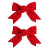 Red Velvet Hair Bows for Women, 2PCS 3" Bow Hair Clips Valentines Alligator Clips for Hair Elegant Velvet Red Bow Sturdy Hair Accessories Valentine's Day Xmas Gifts for Girls Toddlers Kids Baby