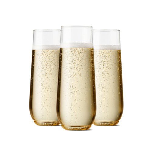 TOSSWARE POP 9oz Flute, Premium Quality, Recyclable, Unbreakable & Crystal Clear Plastic Champagne Glasses,Flute , 12 Count (Pack of 1)