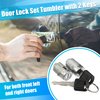 X AUTOHAUX 1 Pair Door Lock Cylinder Set w/ 2 Key for GMC Sierra 1500 2500 3500 Yukon for Chevy Silverado Tahoe Suburban for Hummer H2 for Cadillac Front Left Right Door Lock Tumbler 15298924