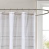 INK+IVY NEA 100% Cotton Shower Curtain Boho Tassels, Multi-Color Stripe Print Machine Washable, Modern Home Bathroom Décor Bathtub Privacy Screen, 72" x 72", Off White/Gray
