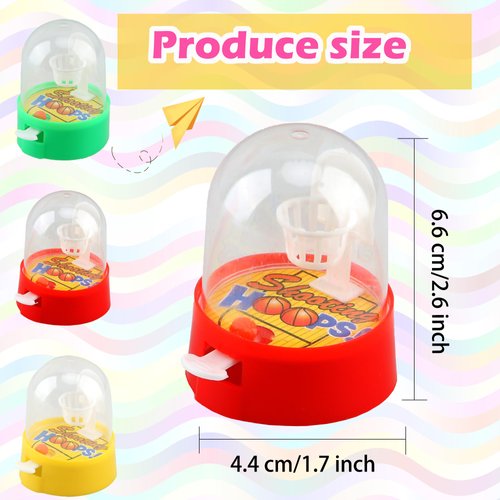 Haconba 64 Pack Mini Finger Basketball Shooting Games Mini Handheld Desktop Table Basketball Hoop Finger Game for Kids Birthday Sports Theme Party Supplies