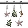 Molika Shower Curtain Hooks Rings - Rustproof Metal Curtain Hangers，Starfish Seahorse Turtle Decorative Bath Room Animal Accessories Set - Creative Ocean Cartoon Theme Bathroom Decor, 12PCS