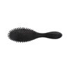 Bass Brushes | Shine & Condition Hair Brush | Pure Natural Bristle FIRM | High Polish Acrylic Handle | Full Oval | Jet Black Finish | Model 876S - JTB
