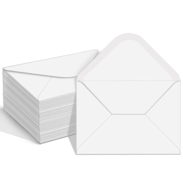 100 Pack 4x6 Envelopes for Invitations, White A6 Envelopes, Postcard Envelopes, Photo Envelopes, Used for Graduation, Wedding, Baby Shower-(6.5 x 4.75 Inches) (white)