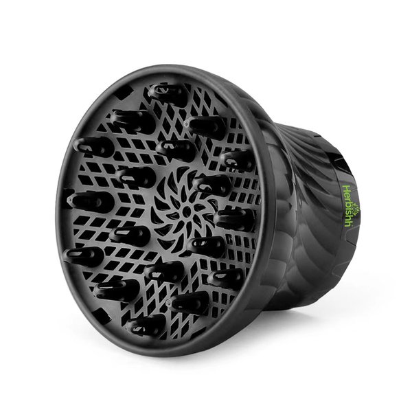 Herbishh Hair Dryer Diffuser Attachment for Even Heat Distribution, Universal Fit for Curly, Thick & Wavy Hair, Reduces Frizz & Adds Volume, Gifts for Her, Adjustable from 3.5 to 8 cm (Black)