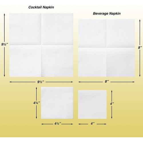 AH AMERICAN HOMESTEAD Cocktail Napkins-Disposable Beverage/Bar Napkins-White Linen-Like Square Napkins-Eco-Friendly & Compostable-Everyday Use, Party or Wedding 4.75inch x 4.75inch (100 Count, White)