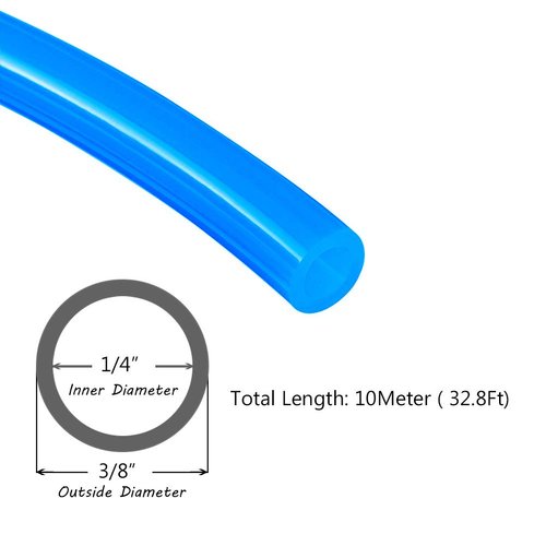 Beduan Pneumatic Tubing Pipe 3/8" OD Blue Air Compressor PU Line Hose Tube for Water Fluid Transfer 10Meter 32.8ft