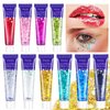 Body Glitter Hair Glitter Face Paint Sparkles Makeup Gel,10 Colors Glitter Gel Singer Concerts Disco Christmas Festival Rave Accessories, Chunky Sequins Mermaid Gel for Women Eyeshadow Children Hair