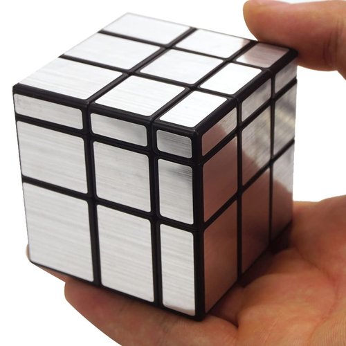 AMAZA Mirror Speed Magic Cube 3X3 Puzzle 3x3x3 Speed Cube QiYi Toys 3x3 Speed Cube Magic Puzzle Cube for Children and Adults Silver