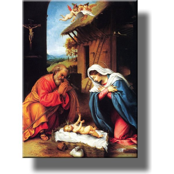 Jesus Christ Baby Nativity Picture on Stretched Canvas, Wall Art Décor, Ready to Hang!