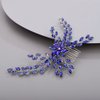 BERYUAN Crystal Flower Hair Comb for Women Girls Prom Floral Hair Comb BLUE
