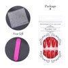 Ursumy Red Coffin Fake Nails Rose Press on Nails Extra Long False Nails Full Cover Acrylic Nails for Women and Girls (24Pcs)