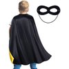 Naichuo Superhero Capes Cloak with Mask, Kids Children Boys Girls Double Side Dress Up Costumes for Halloween Christmas(Black/Yellow)