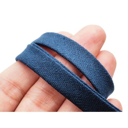 CRAFTMEMORE 1/2 Inch Double Fold Bias Tape Linen Cotton Bias Tape Japan Made Binding Tape for Sewing Seaming Hemming Quilting (Navy x 5 Yards)